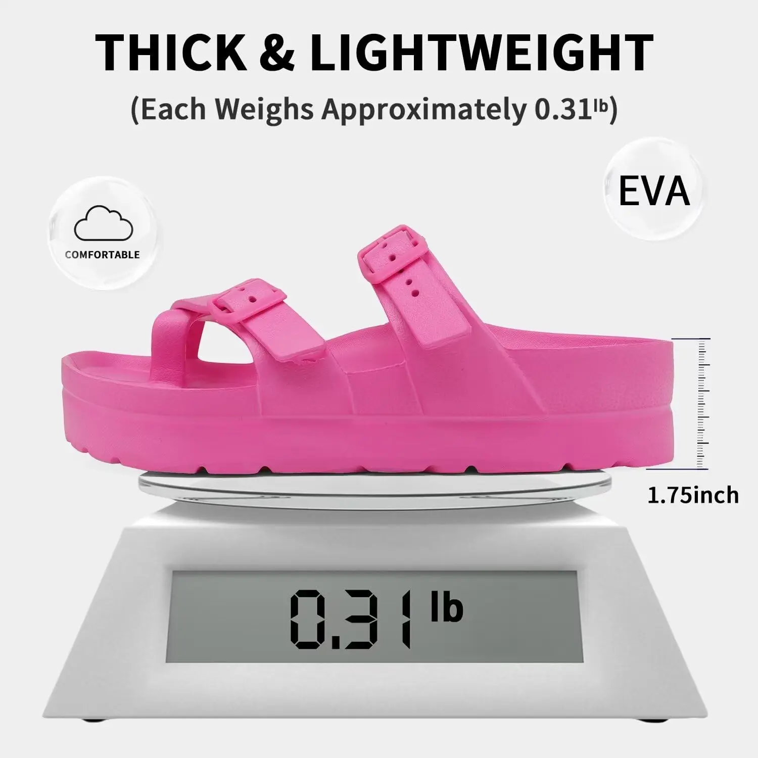 EVA Double Buckle Beach Sandals for Women and Men