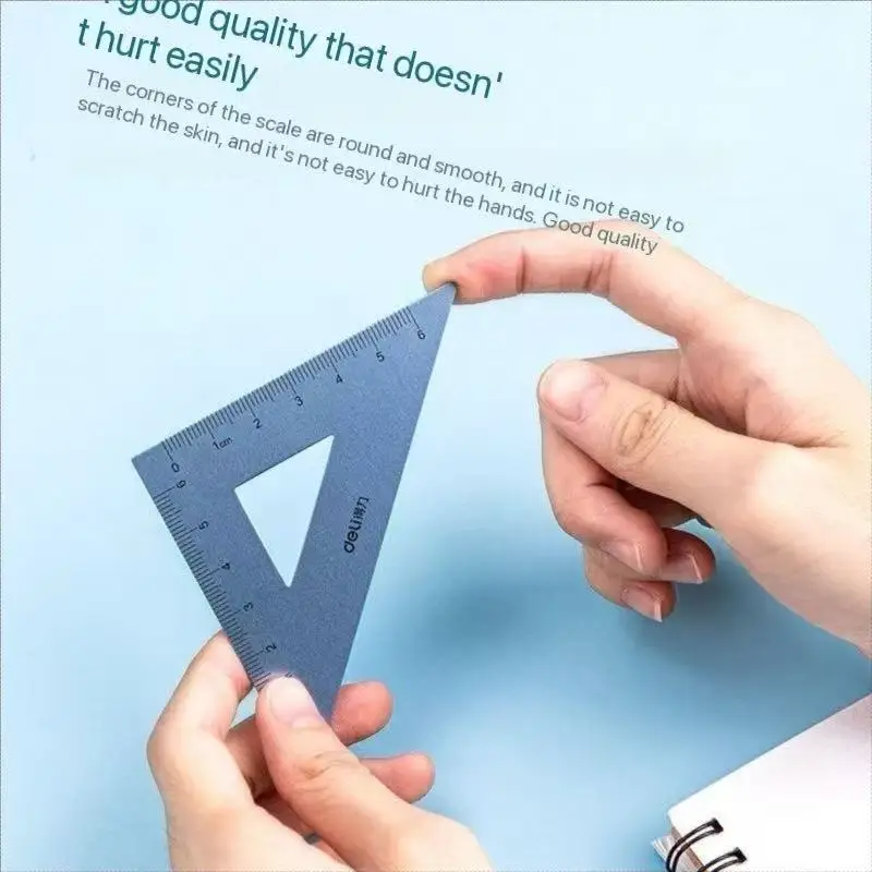 Aluminum Drafting Set 4 PCS Ruler Set for School Straight Ruler Triangular Protractor Stationery