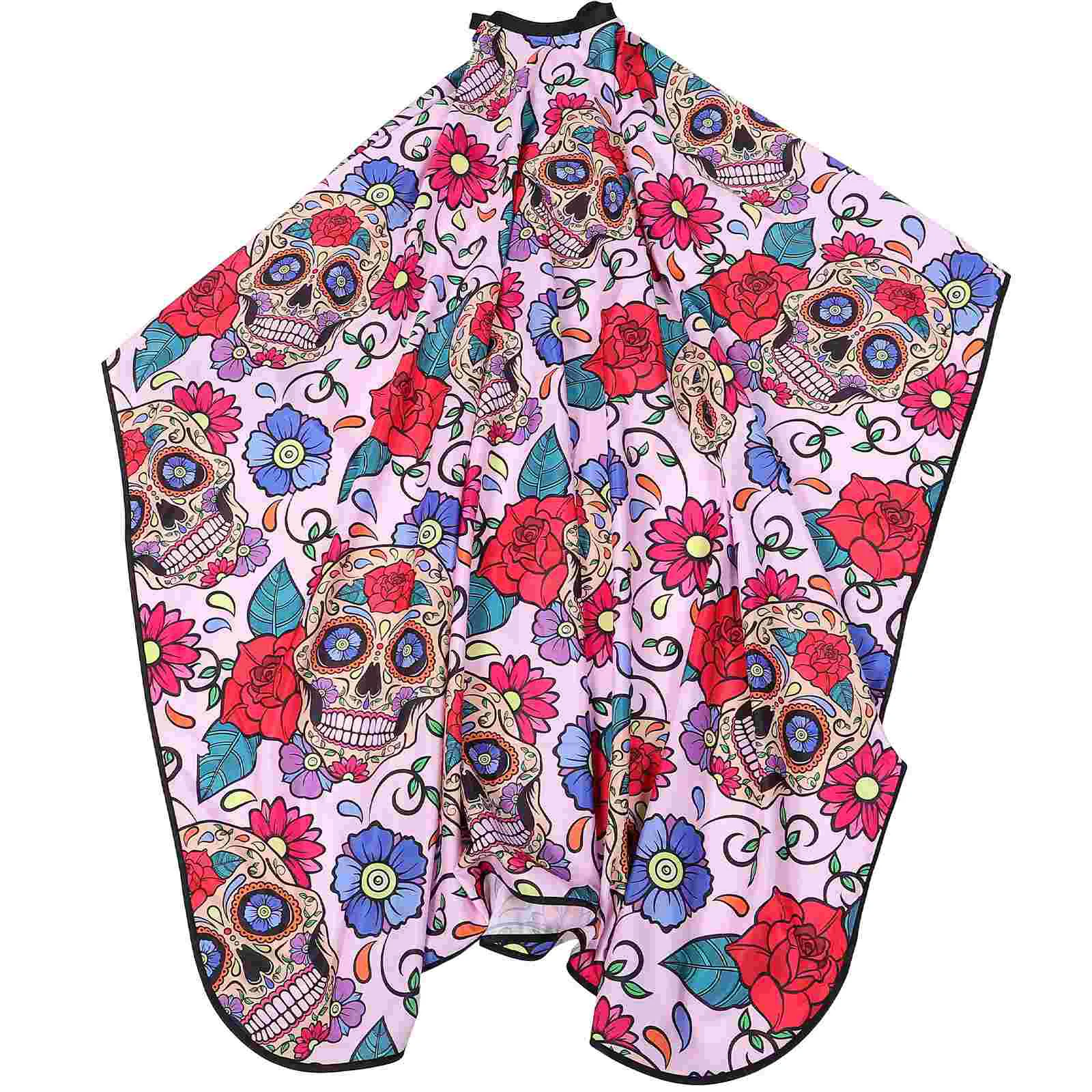 

Large Skull Printed Cloth Adult Haircut Cloak Non-stick Cape Barber Pongee Stylist for Salon Cutting