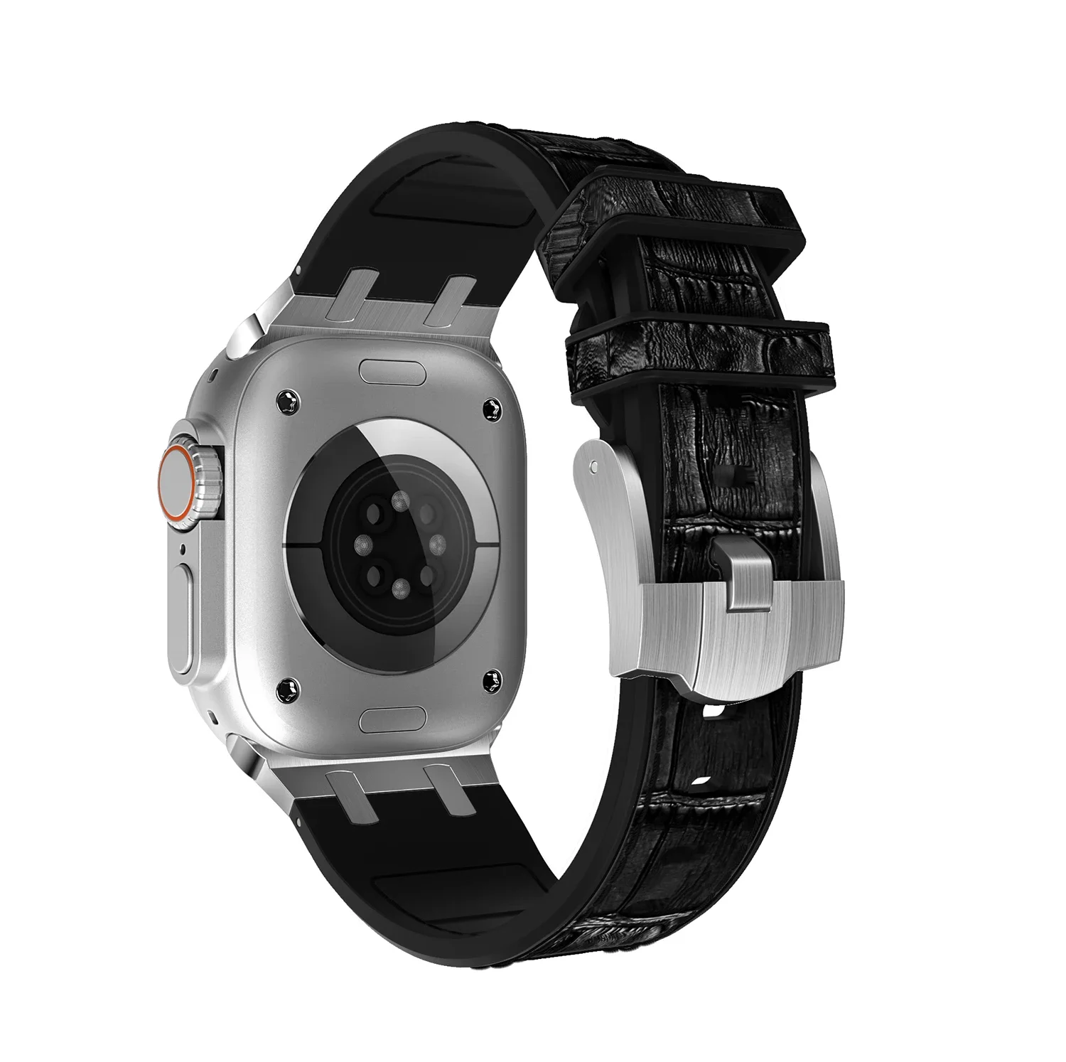 Leather+Silicone Strap for Apple Watch Band 49mm 45mm 41mm 44mm 40mm 42mm 38mm Bracelet Kit iWatch Series 9 8 7 6 5 4 SE 3 Belt