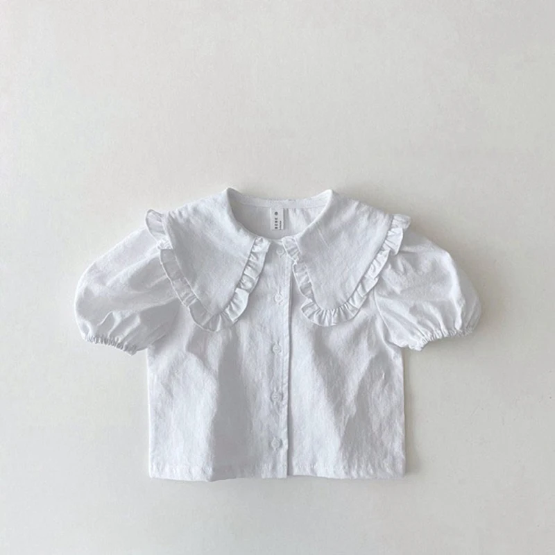 Cotton Short Sleeve Baby Girls Blouse