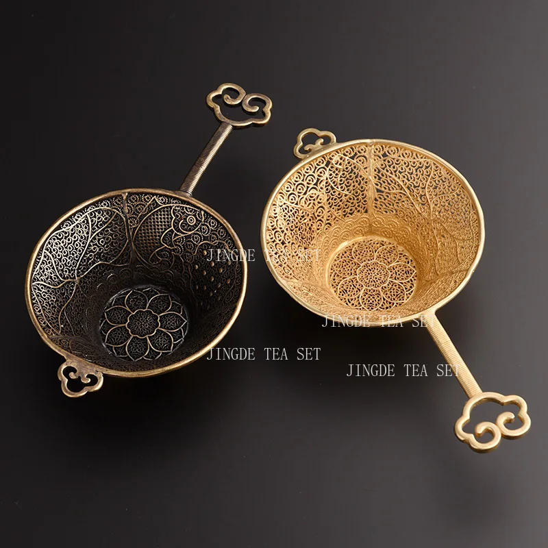 Copper Koi Tea Strainer High End Golden Tea Filter Screen for Home Office Use Kung Fu Teaset Accessories Tea Ceremony
