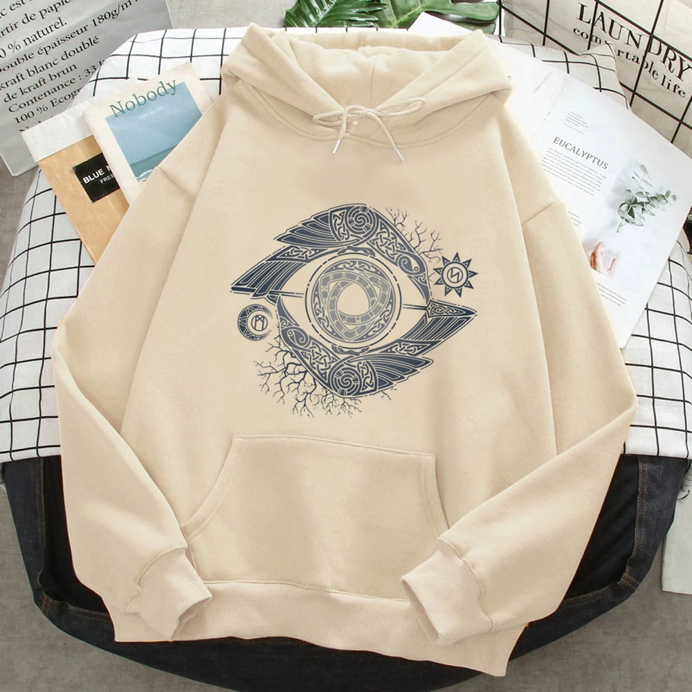 

Viking hoodies women Fleece 2023 funny vintage sweater Pullover female anime clothing