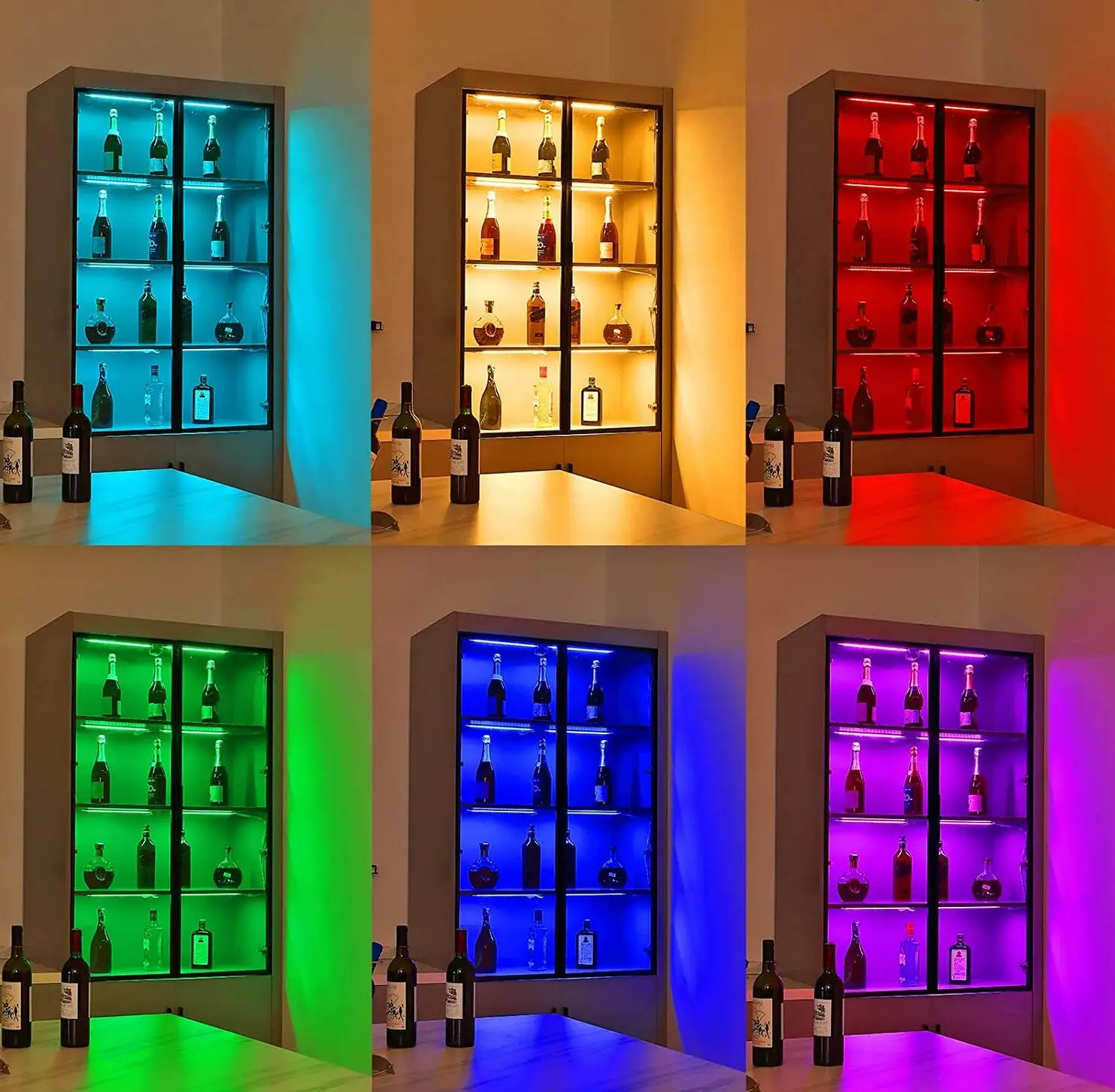 Smart LED Kitchen Cabinet & Wardrobe Lights - WiFi RGB Dimmable Night Lamp
