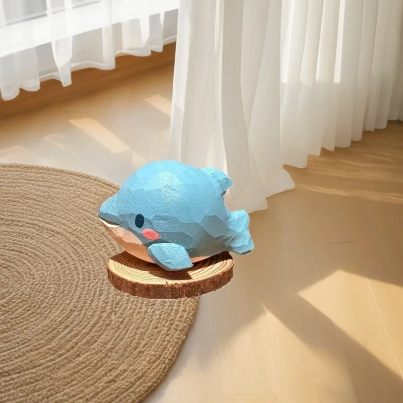 Dolphin Wood Carving Pendant Accessories Handmade Cute Whale Cartoon, Hot Selling Gift Wooden Product Creativity Interesting
