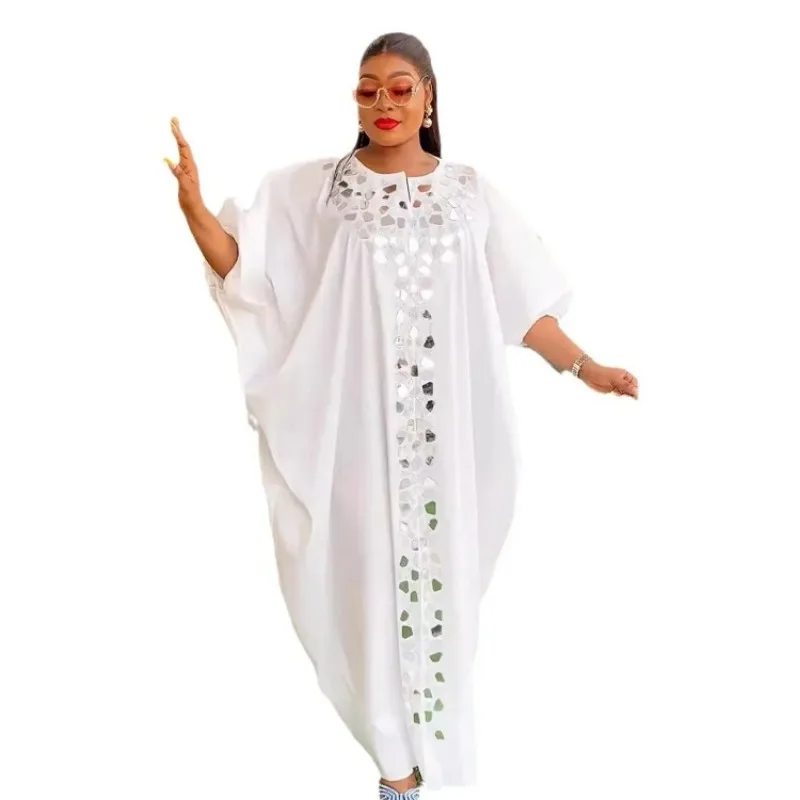 Outfits Plus Size African Dresses for Women Summer 2025 Kaftan Long Sleeve Polyester Long Maxi Dress Gowns Muslim Fashion Abaya