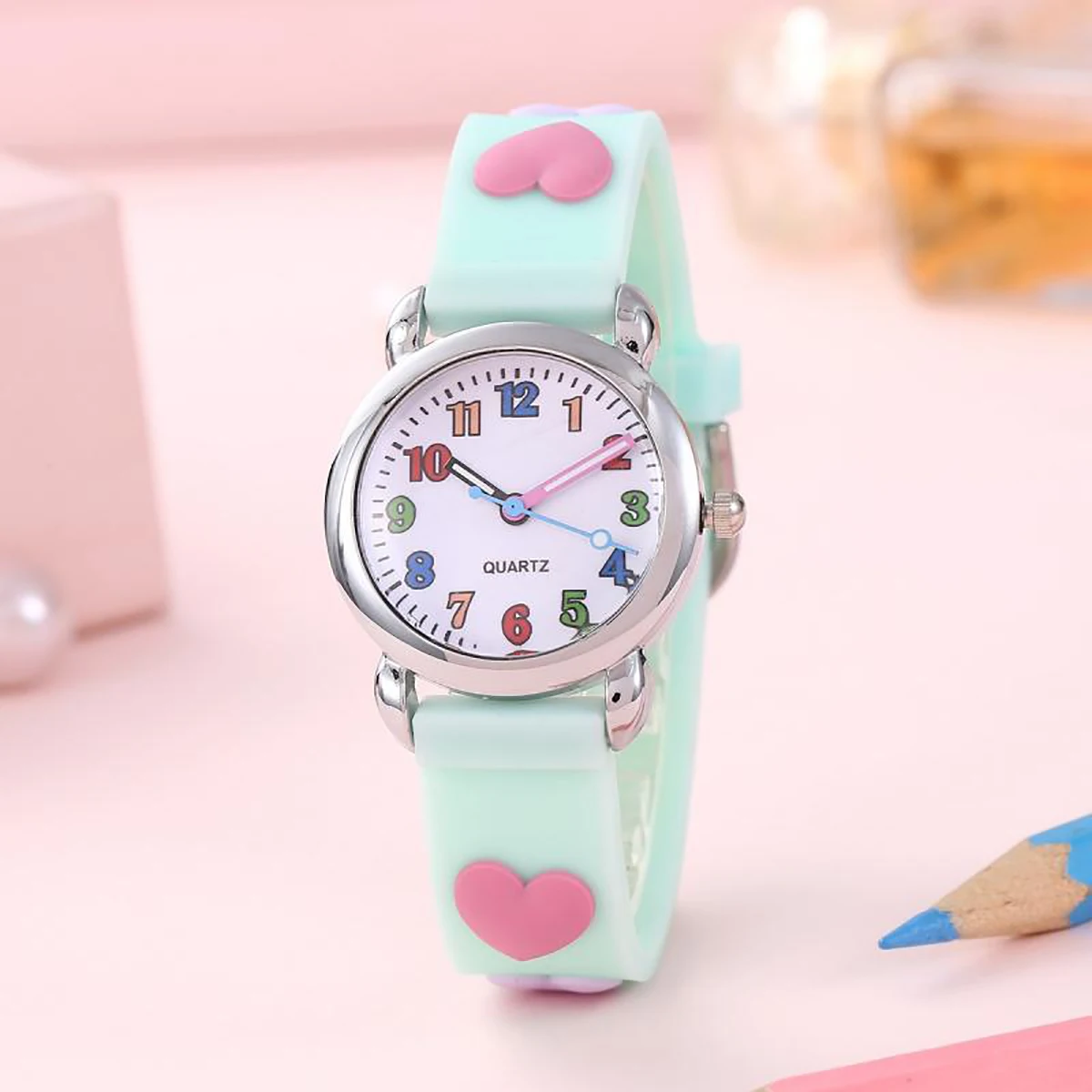 Cartoon Student Watch Bracelet Set