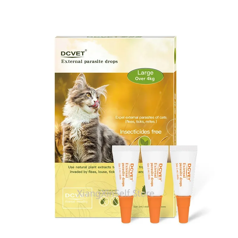 

3*1 ML Sticks External Parasite Drops Insecticides Free Expel Extemal Parasites of Cats Large Over 4kg