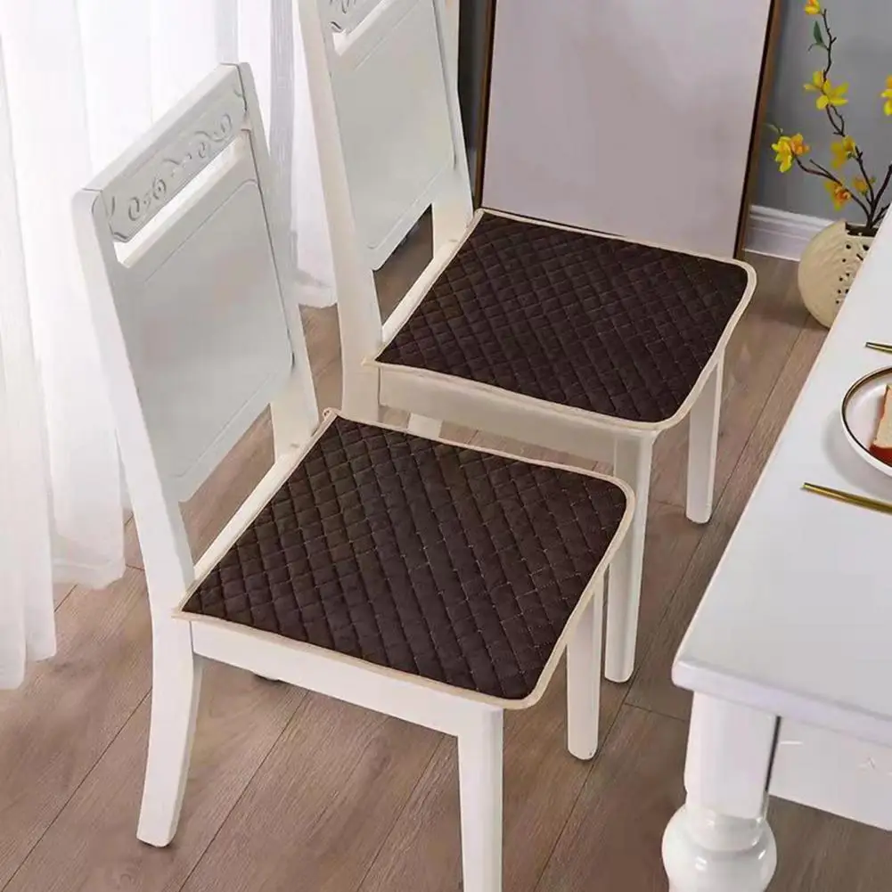 

Quilted Chair Seat Soft Plush Non-slip Chair Cushion for Office Home Comfort Thin Square Seat Pad with Ties Cozy for Chairs