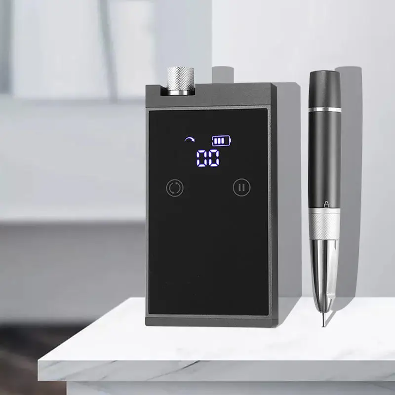 블랙 컬러 35000 RPM 휴대용 데스크탑 충전식 브러시리스 네일 드릴 E-파일 (살롱용)