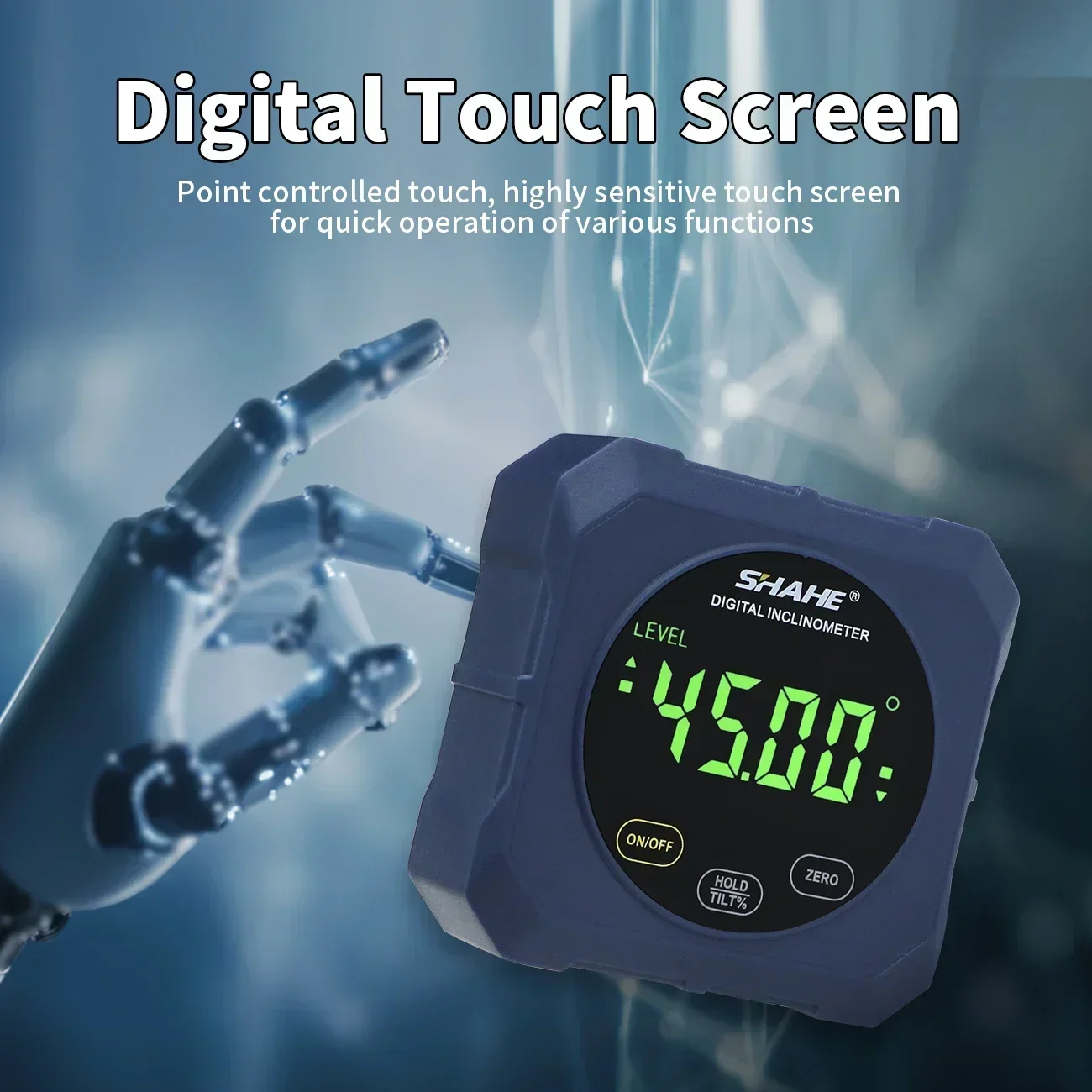 SHAHE Touch Control Digital Angle Finder Gauge Magnetic Protractor Inclinometer Table Saw Angle Gauge Level Cube Box 4