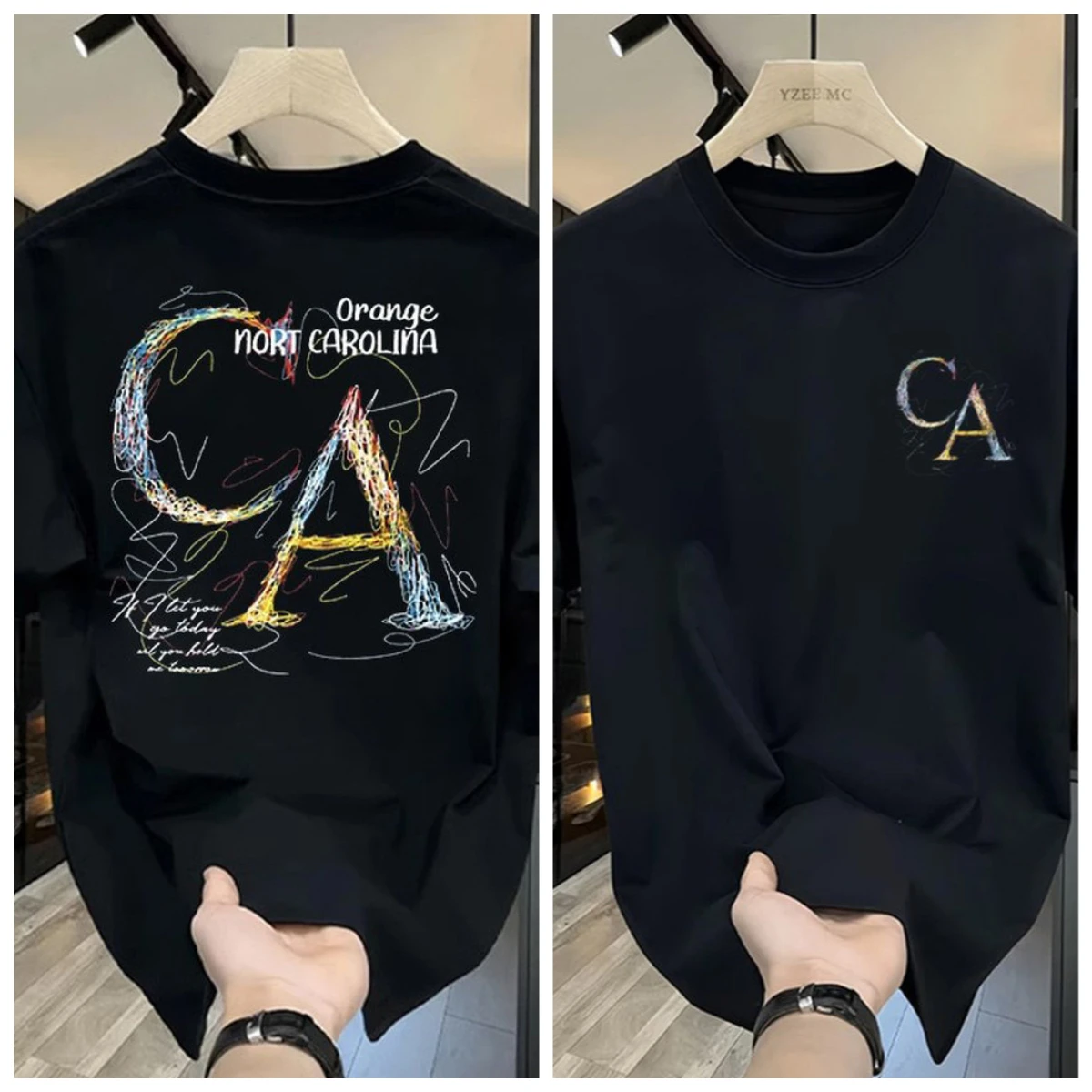 2026 새로운 스타일 반팔 아메리칸 그래피티 스타일 반팔 티셔츠 - 남녀 공용 레터 프린트 라운드넥 면 티셔츠