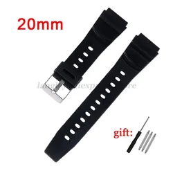 Premium Silicone Sport Diving Watchband with Silver Metal Buckle (20mm)