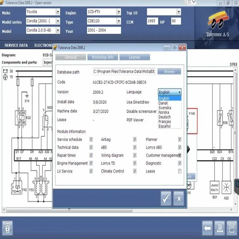 2021 nouveaux données de tolérance 2009.2 données de réparation automobile avec logiciel d'activateur illimité keygen gratuit outil de réparation automobile diagnostic