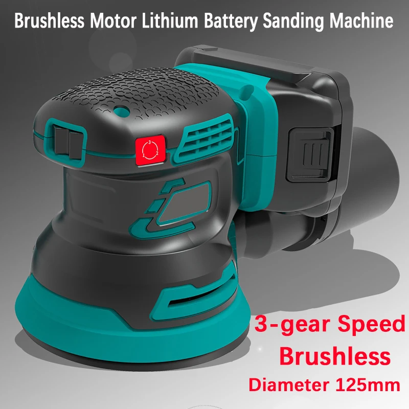 125Mm Cordless Random-Orbitale Levigatrice Elettrica Smerigliatrice Di Legno Levigatrice Brushless Al Litio Rettificatrice Elettrica