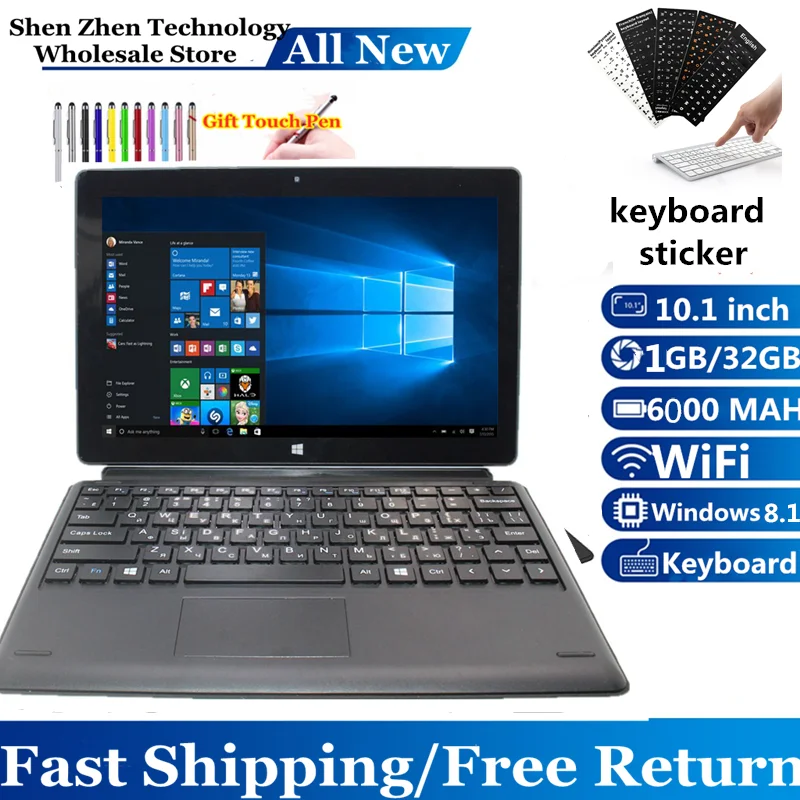 Vendite Calde 10.1 ''Windows 8.1 Tablet Pc Lt1067 Wifi 1Gb Ddr + 32Gb Dual Camera Quad Core Z3735G 1.33G 1280X800 Ips