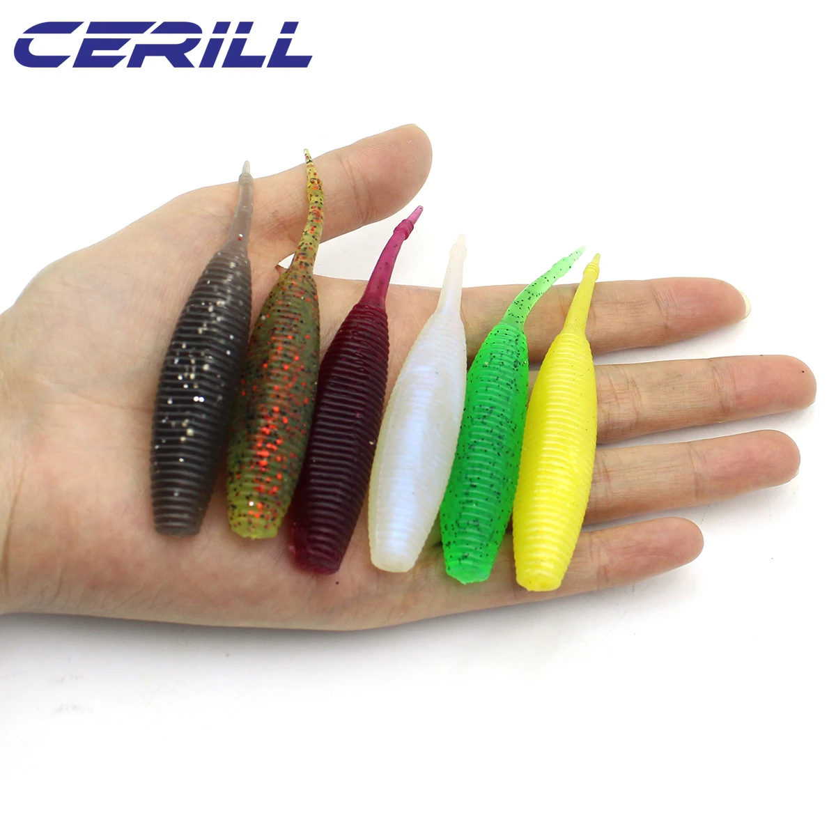 Lot 10 Cerill 90 mm 5 g Needle Tail Grub Floating Soft Fishing Lure Bait  Jigging Wobblers Silicone Artificial Carp Bass Swimbait