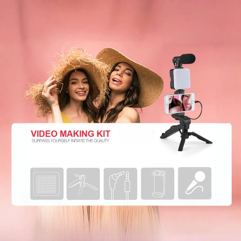 Mobile Video Production Kit Multi-functional Mobile Phone Fill Light Stand Live Desktop Tripod Stand