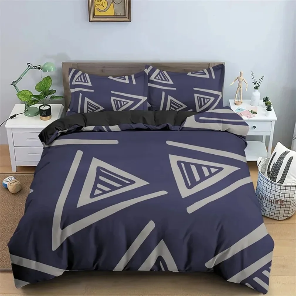 New Simple Modern Geometric Bedding Set, Geometric Trapezoid Printed Duvet Cover,Single Double Bed Quilt Cover And Pillowcase