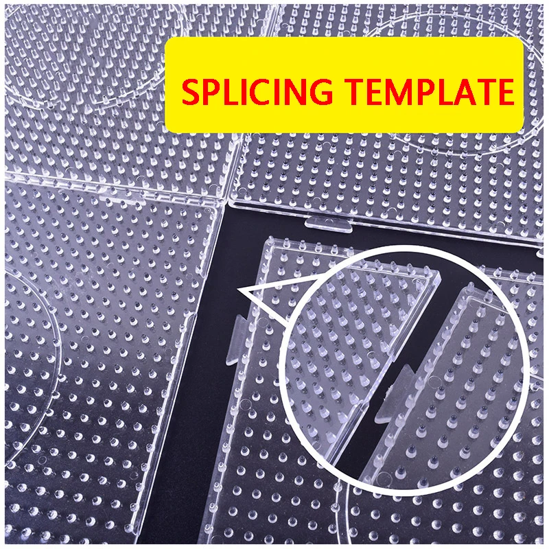 4PCS 2.6mm/5mm Fuse Beads Transparent Extra large Square Pegboards Ironing Beads Boards DIY Material Template Melting Beads Pegb 3