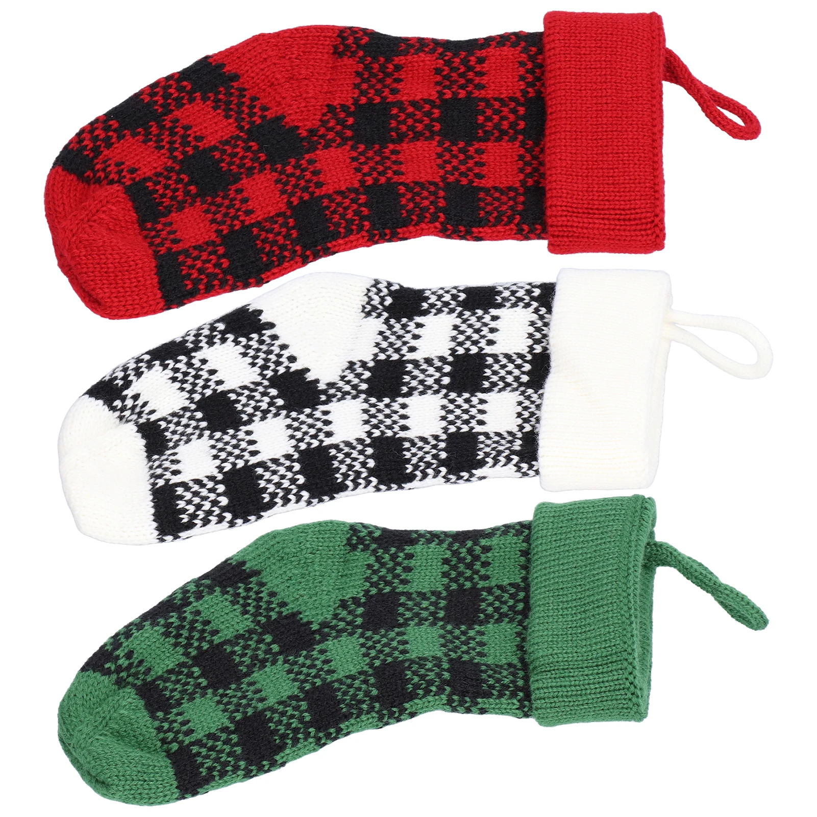 New Year Christmas Stocking Sack Xmas Gift Bag Christmas Decorations For Home Knitted Sock Christmas Tree Decor