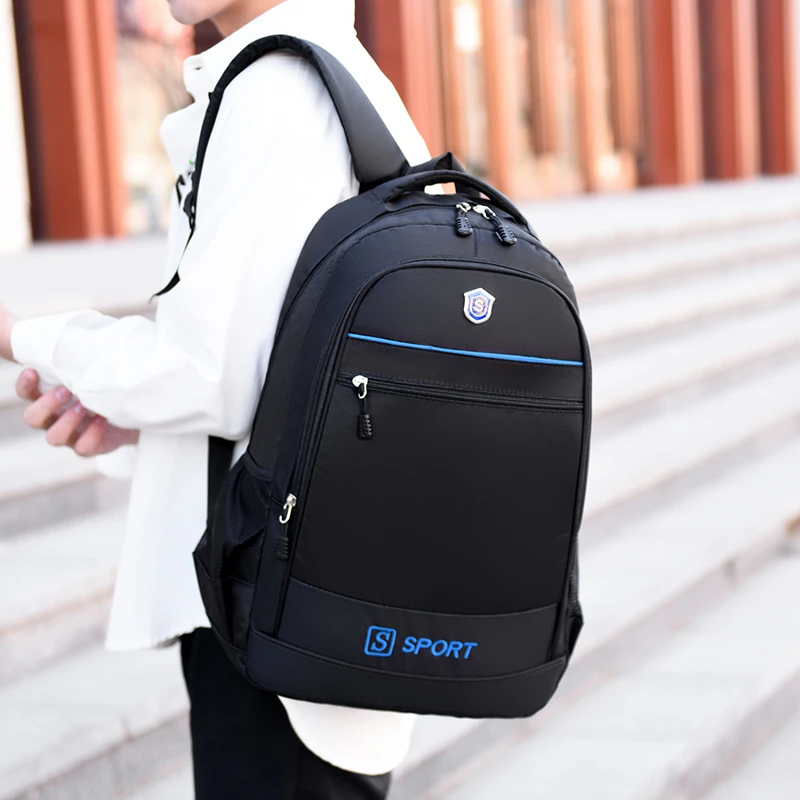 Men's laptop backpack | Large capacity, multiple zippered pockets, adjustable padded shoulder strap and mesh side pockets, suita