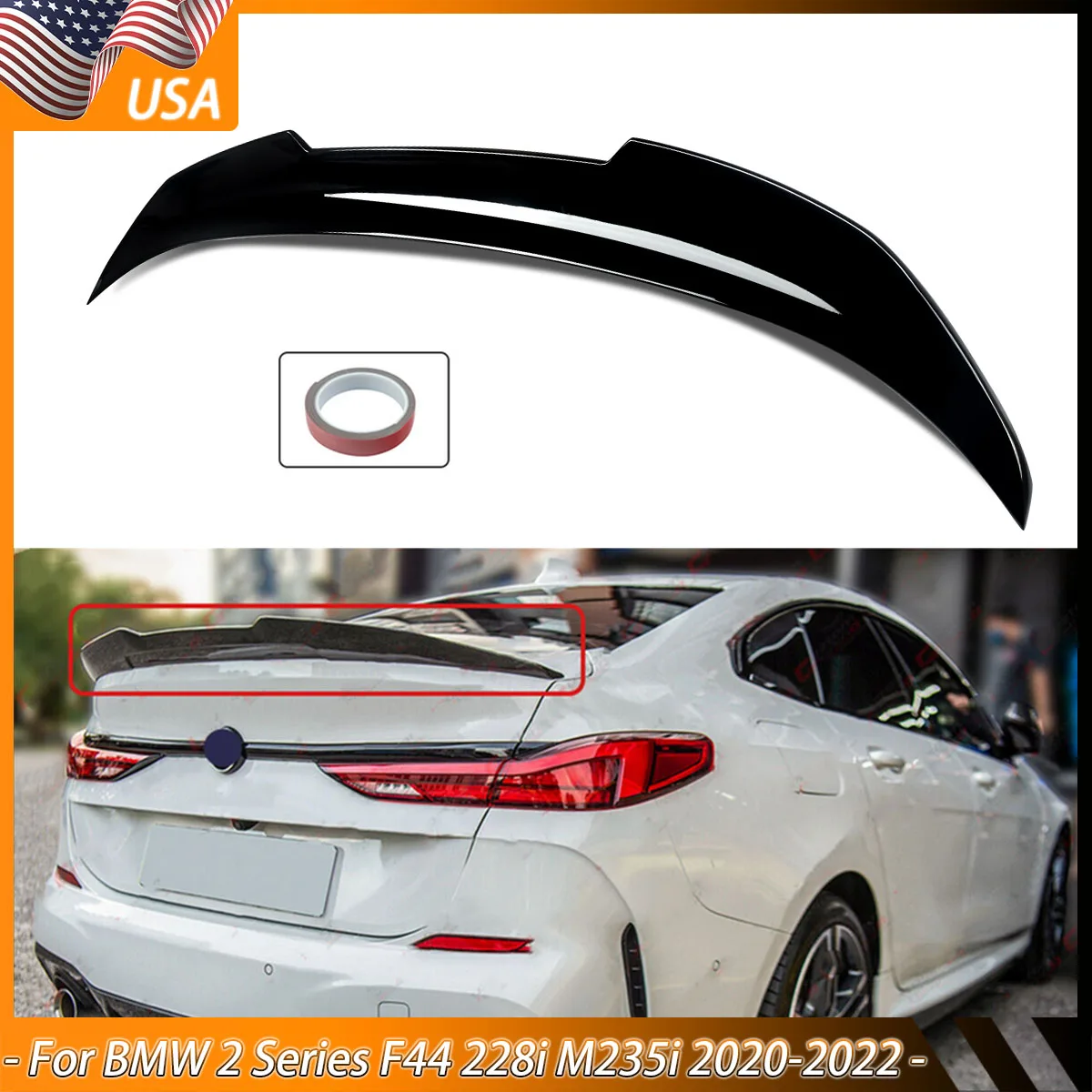 Magickit PSM Style Tylny Spoiler Lotka Klapa Bagażnika Do BMW Serii 2 F44 228i M235i 2020-2022 Czarny Połysk