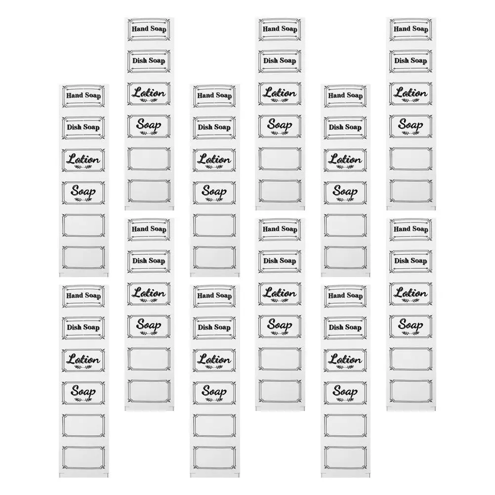 샴푸 컨디셔너 디스펜서용 투명 병 라벨 12장 방수 투명 접착 스티커 욕실 정리용