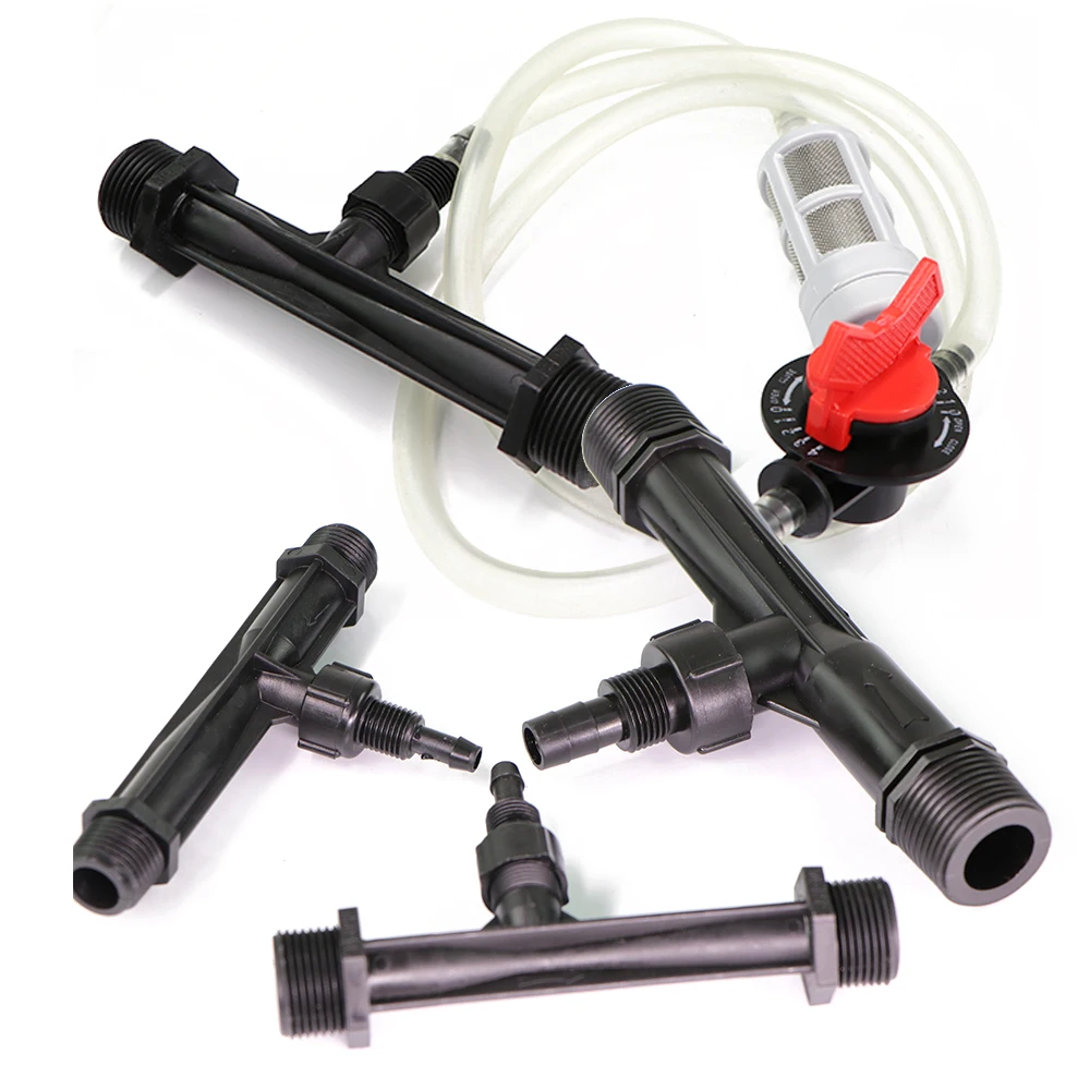 1/2" 3/4" 1" Garden Irrigation Venturi Adjustable Valve Fertilizer Injector Set for Agriculture Greenhouse Watering Connectors