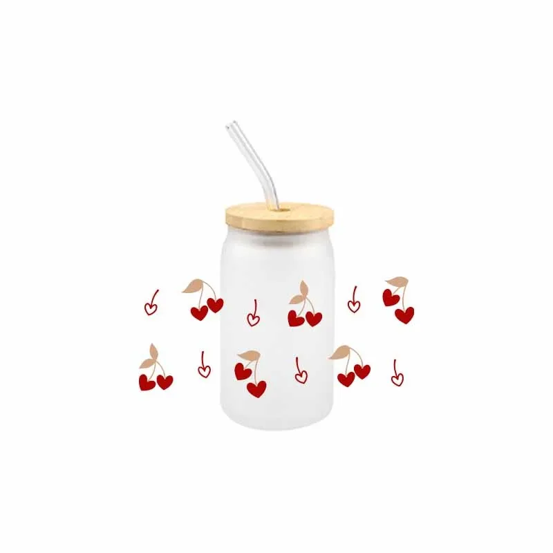 Cherry Fruit Uv Dtf Transfer Stickers Waterproof Colorful Scratch Resistant Uv Dtf Decals For Cup Design sticker cups uv dtf wrap transfer