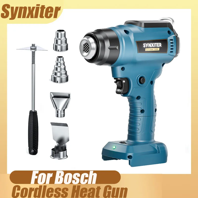 Electric Cordless Heat Guns Hot Air Guns With 4pcs Nozzles Temperature Adjustment Shrink Wrapping Tools For Bosch 18V Battery