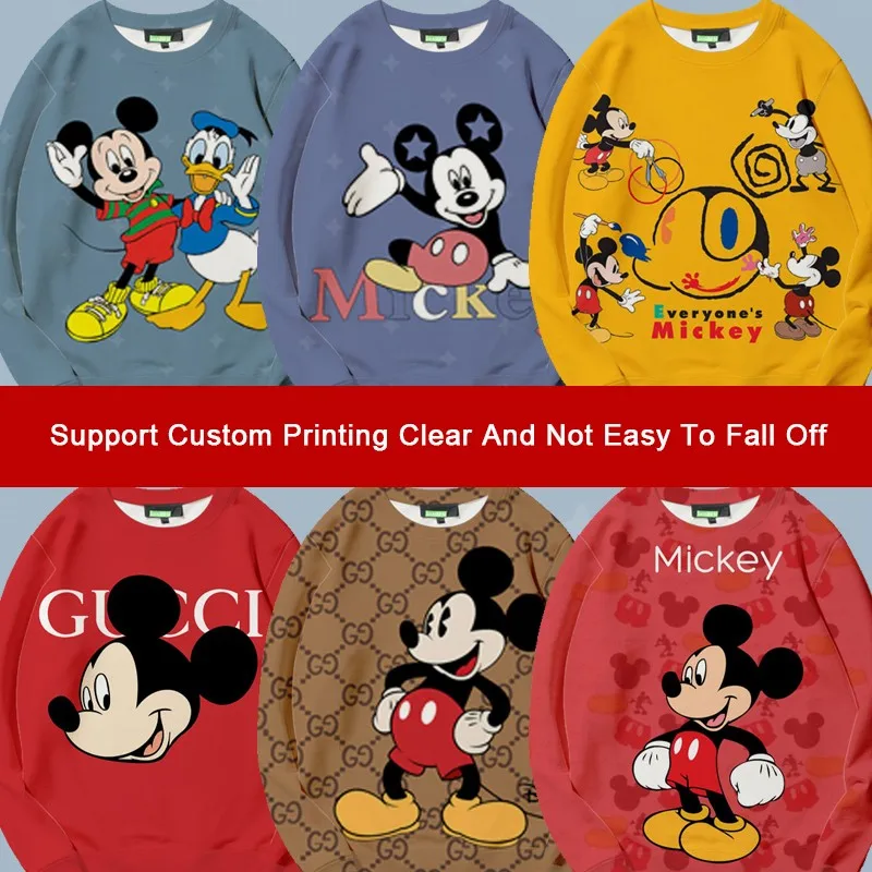 

Mickey Mouse Co-branded Children's Clothes Men's Fashion Brand With Mickey Mickey Different Couple Wear Crew-neck Hoodie