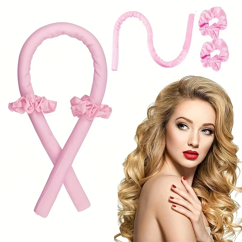 Satin Heatless Curling Set with Headband - Gentle Nighttime Hair Care Solution