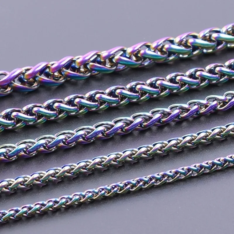 Breite 3/4/5/6/7 mm Edelstahl Kielkette Halsketten für Damen Herren Zubehör Länge 40/45/50/60/70/80/90 cm Schmuck Halskette