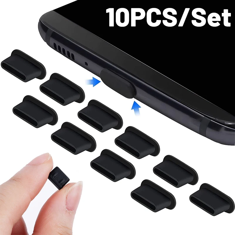 10/1Pcs Type-C Dust Plug USB Charging Port Protector Silicone Anti-dust Plug Cover Cap for Samsung Huawei Xiaomi Phone Dustplug