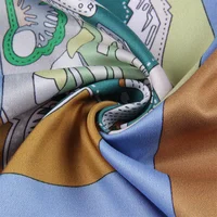 Brand Silk Scarves Wraps Double Printed Twill Silk Scarf Women Shawls Luxury Design Hijabs Fashion Square Curled Shawl 90CM - Image 5