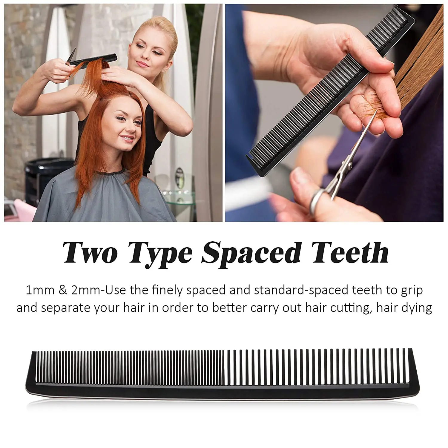 5 Pieces Black Anti-static and heat-resistant hairdressing comb Portable Styling for Men Women 4