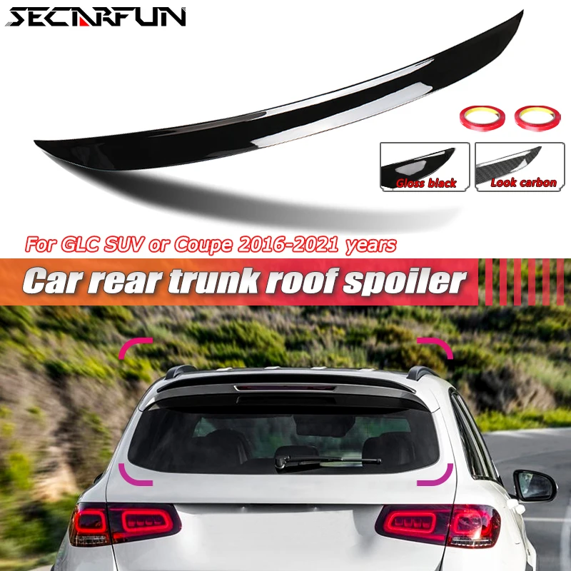 

GLC 43 стиля углеродный узор спойлер крыло для Mercedes Benz GLC класс X253 купе задний багажник удлинитель тюнинг отделка GLC аксессуары