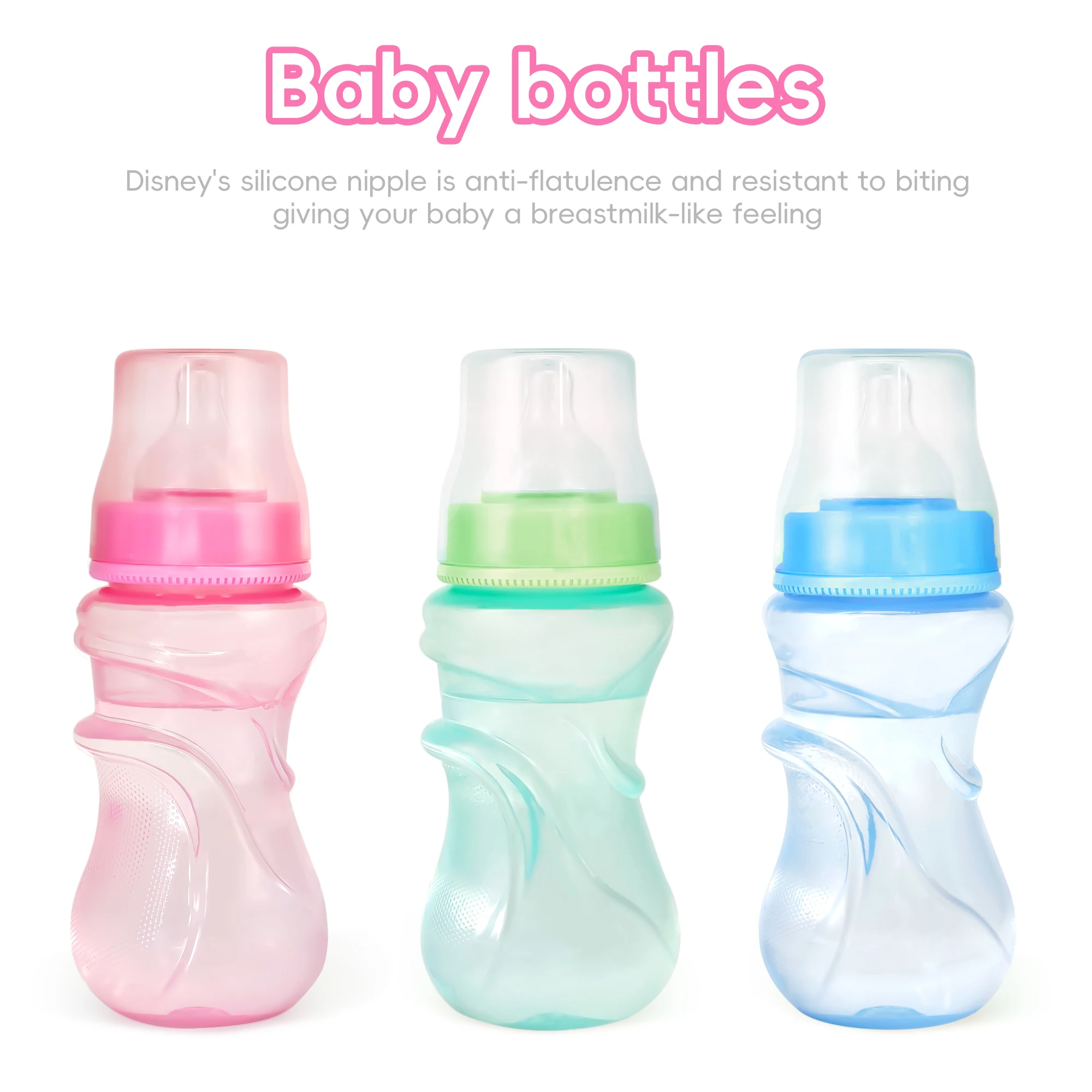 Feeding Bottles Milk Bottles Glass Bottles Newborn Infant Anti-flatulence BPA free 300ML