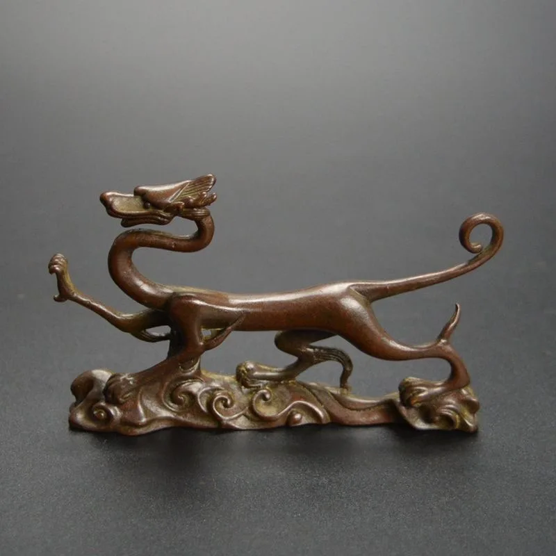 

Qinglong Pen Holder Antique Four Beast Pen Holder Study Supplies Home Tea Ceremony Tea Ornaments Paper Weight Solid Desktop Drag