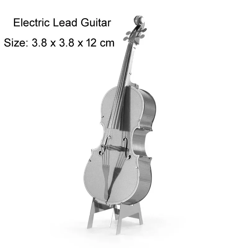 Mini 3D Metal Puzzle Musical Instrument Set Drum Bass Piano Electric Guitar Model DIY Handmade Toys For Kid Adult Jigsaw Puzzles 5