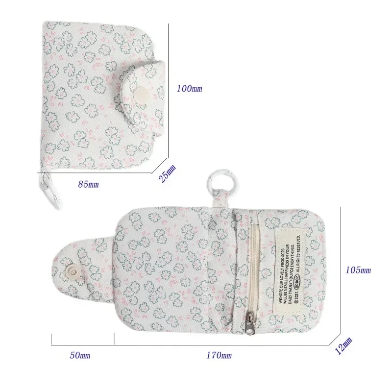Cute Student Coin Purse Card Simplicity Floral Korean Fashion Wallet Card Holder for Girls Portable Cute Small Storage Bag 1 Pc coin purse coin wallet storage bag