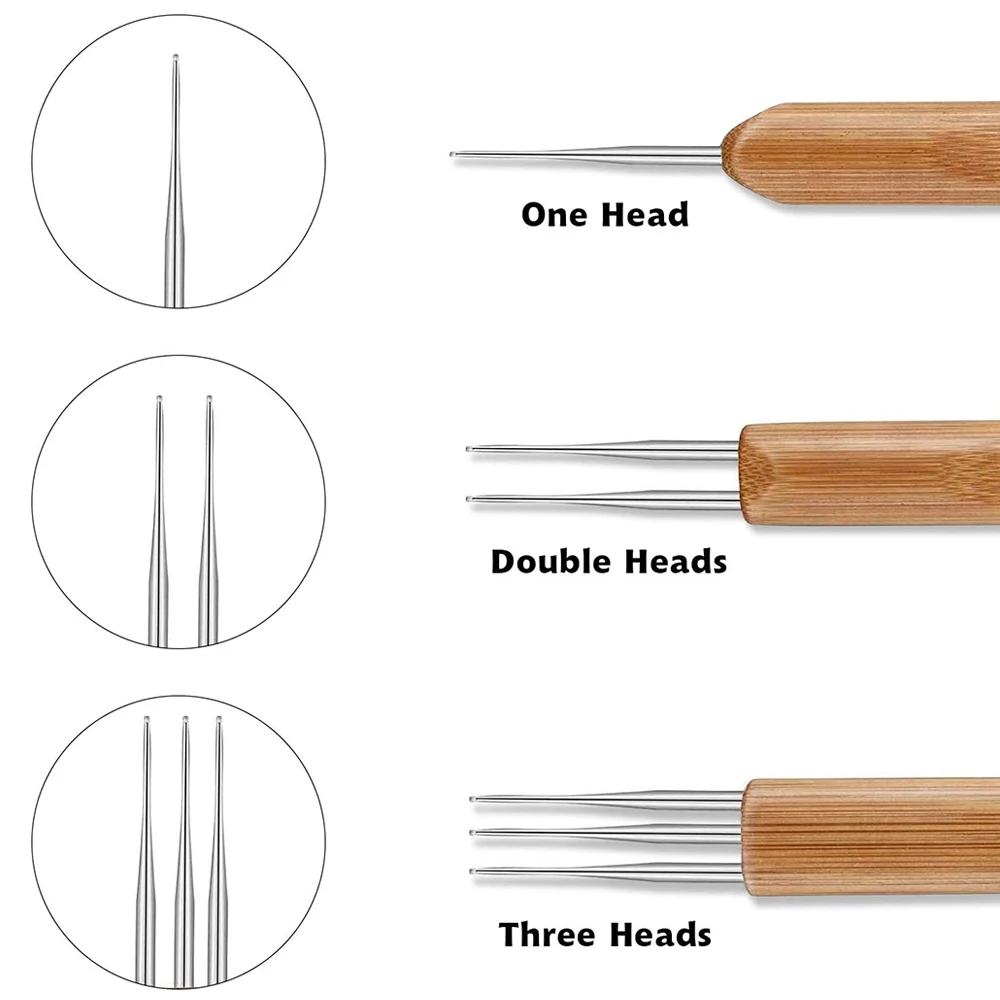 Crochet Hooks 3pcs/set Dreadlock Crochet Hook Needle For Hair Braid Craft