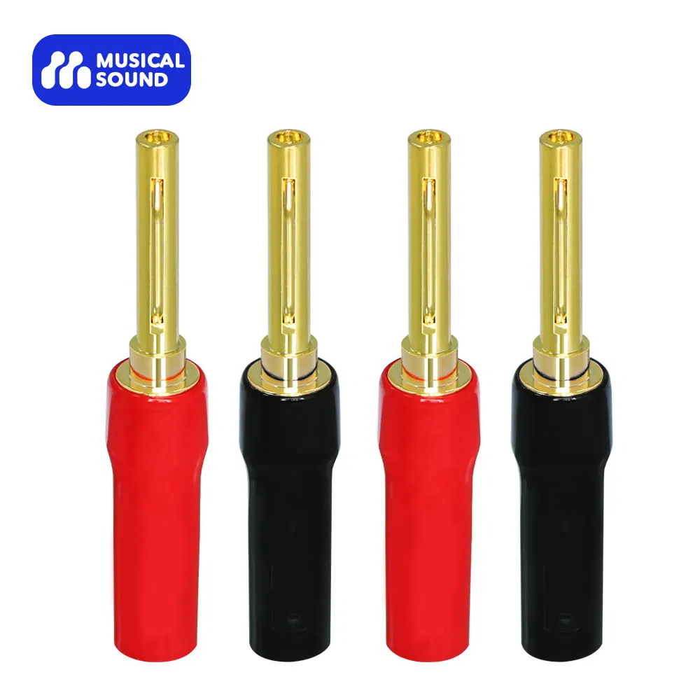 MusicalSoundGoldPlatedSpeakerPlugsLockScrewAudioPINConnectorforSpeakerWire4MM