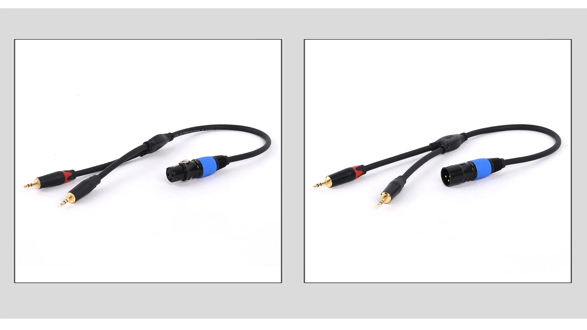 0,3 m 0,5 m 3-poliges xlr-Buchse/Stecker auf zwei 3,5mm 1/8-Zoll-Stereo-Stecker und-Splitter-Mikrofon kabel für Mixer-Lautsprecher verstärker – Detail 9