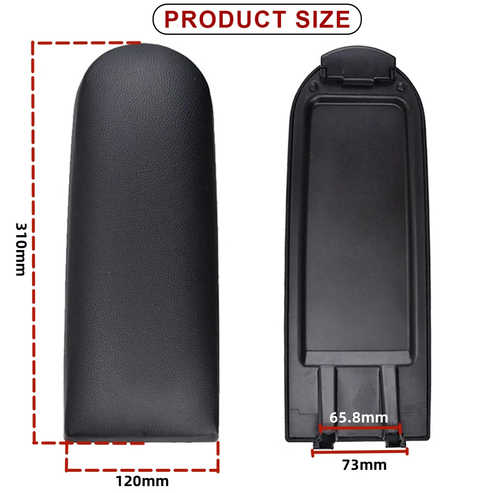 Leather Car Armrest Latch Lid Center Console Cover Protector Cap