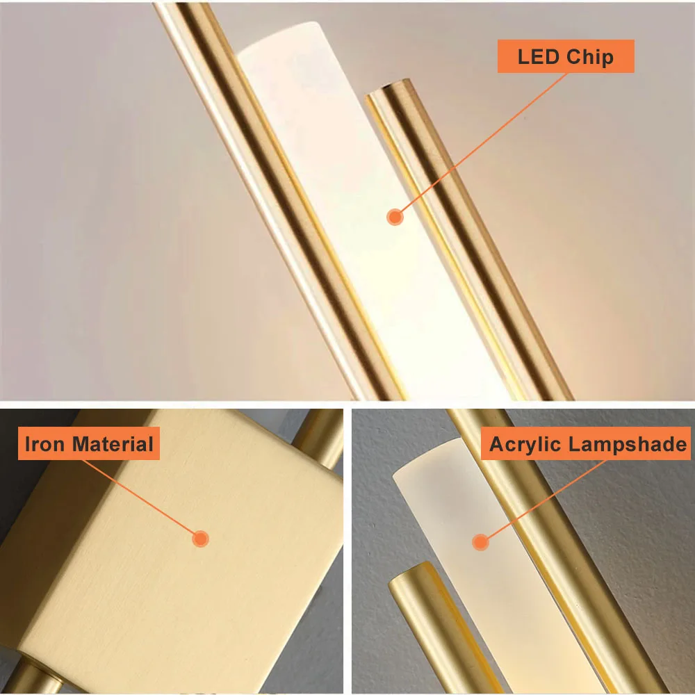 Modern luxury LED wall lights for living room, bedroom, staircase, background wall decoration, bedside study
