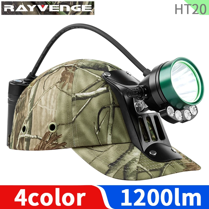 

HT20 Outdoor boar raccoon hunting headlight 4 colors lighting Safety helmet lights Waterproof Adventure Camping Rescue Headlamp