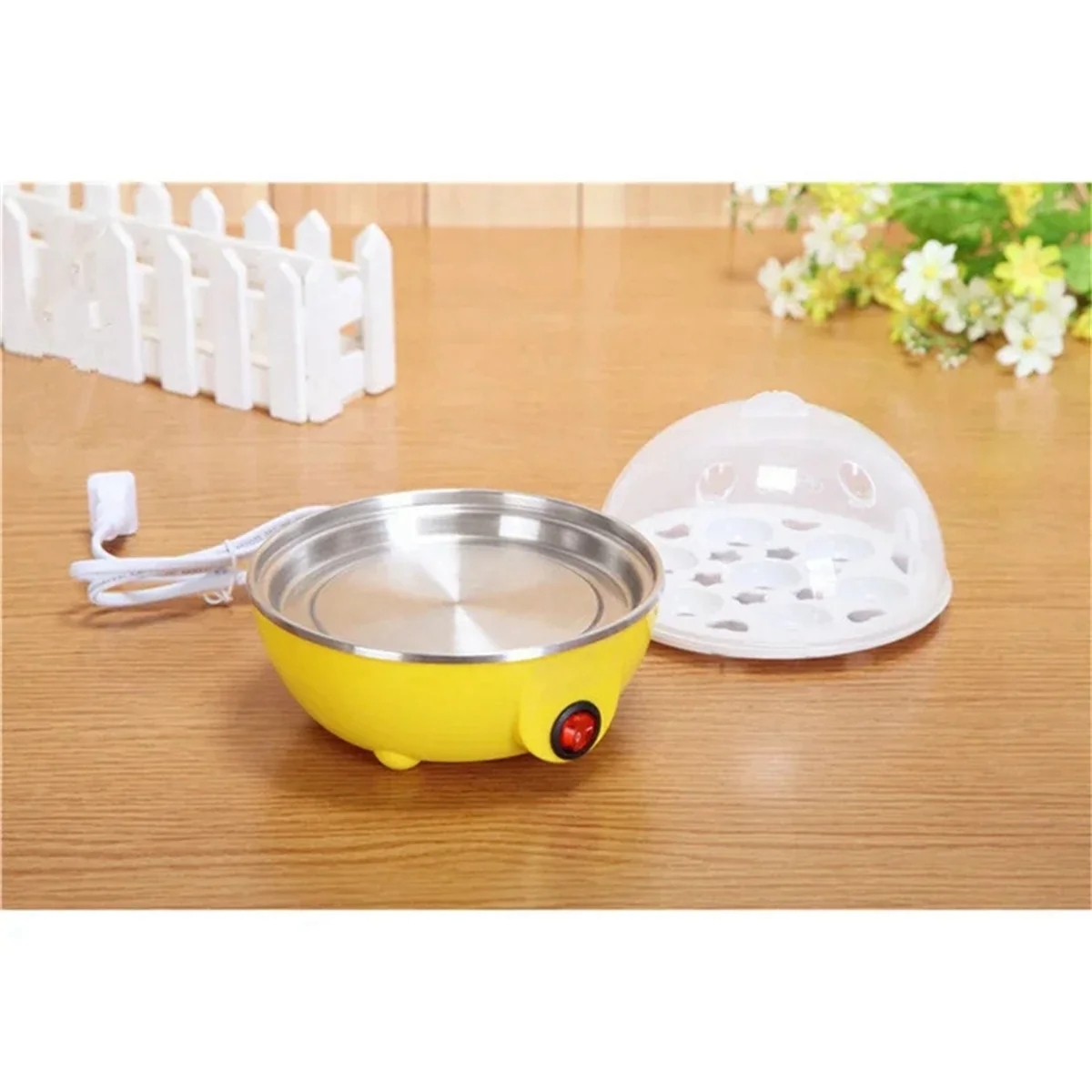 Rapid Egg Cooker: 7 Egg Capacity Electric Egg Cooker for Hard Boiled Eggs, Poached Eggs, Scrambled Eggs Pink EU Plug 2