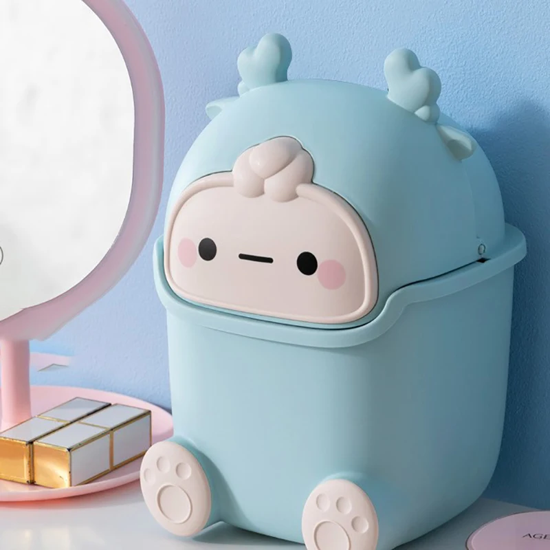 MINI Small Bins Cute Desktop Trash Can Kawaii Rubbish Bucket Garbage